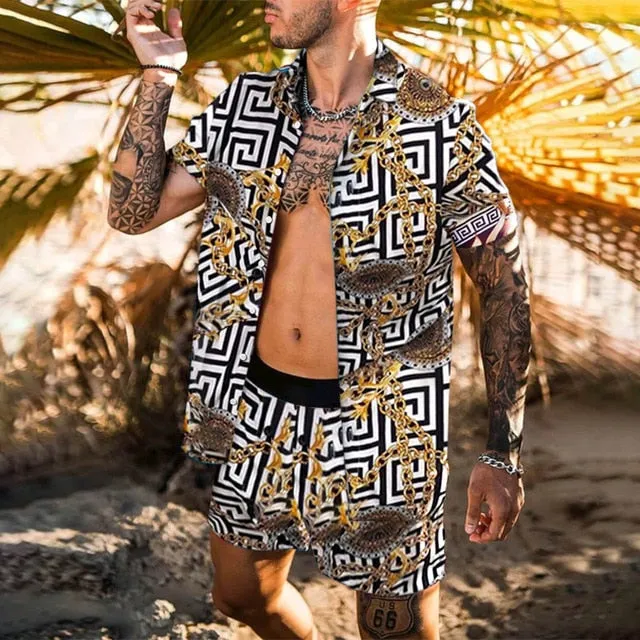 Royal Sire Hawaiian Floral Short Sets