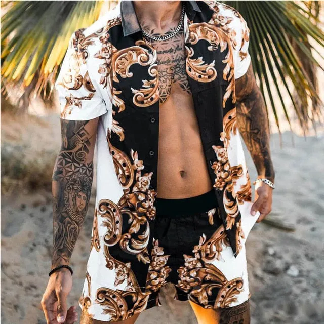 Royal Sire Hawaiian Floral Short Sets