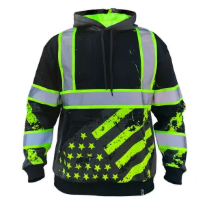 SafetyShirtz Men's SS360° American Grit Enhanced Visibility Stealth Safety Hoodie