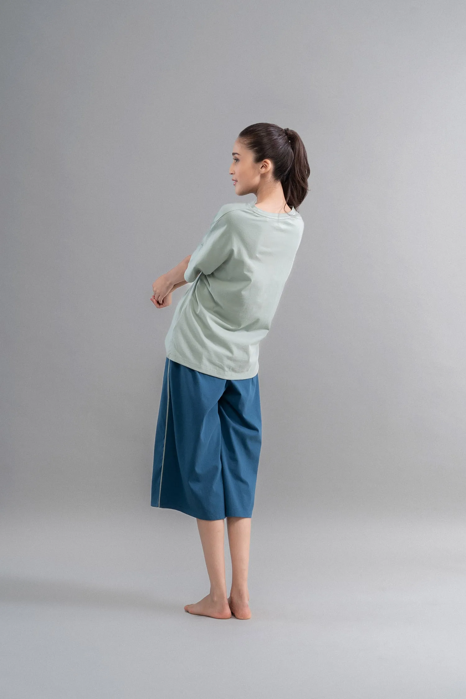 Sage Teal Cotton Culotte Set