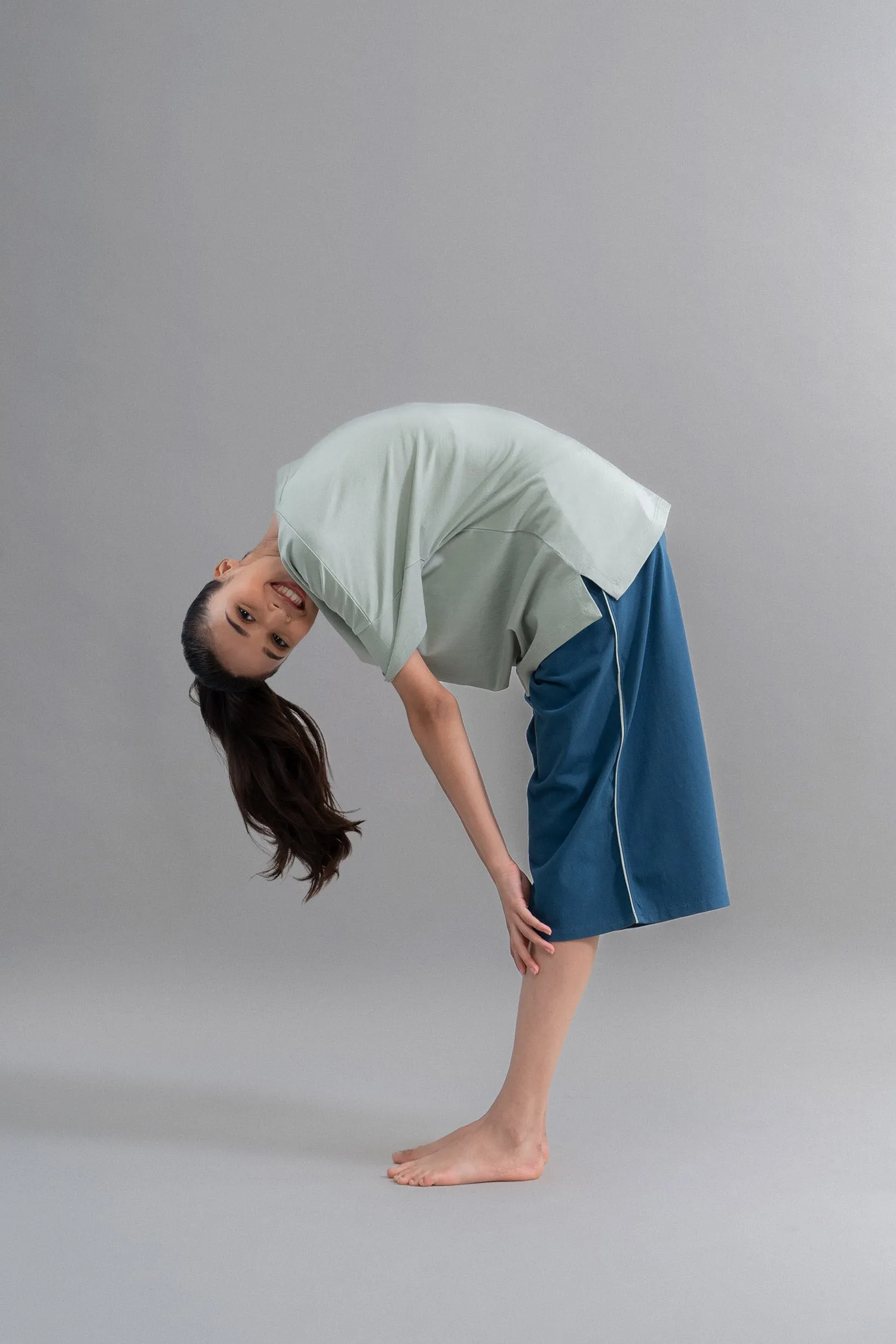 Sage Teal Cotton Culotte Set