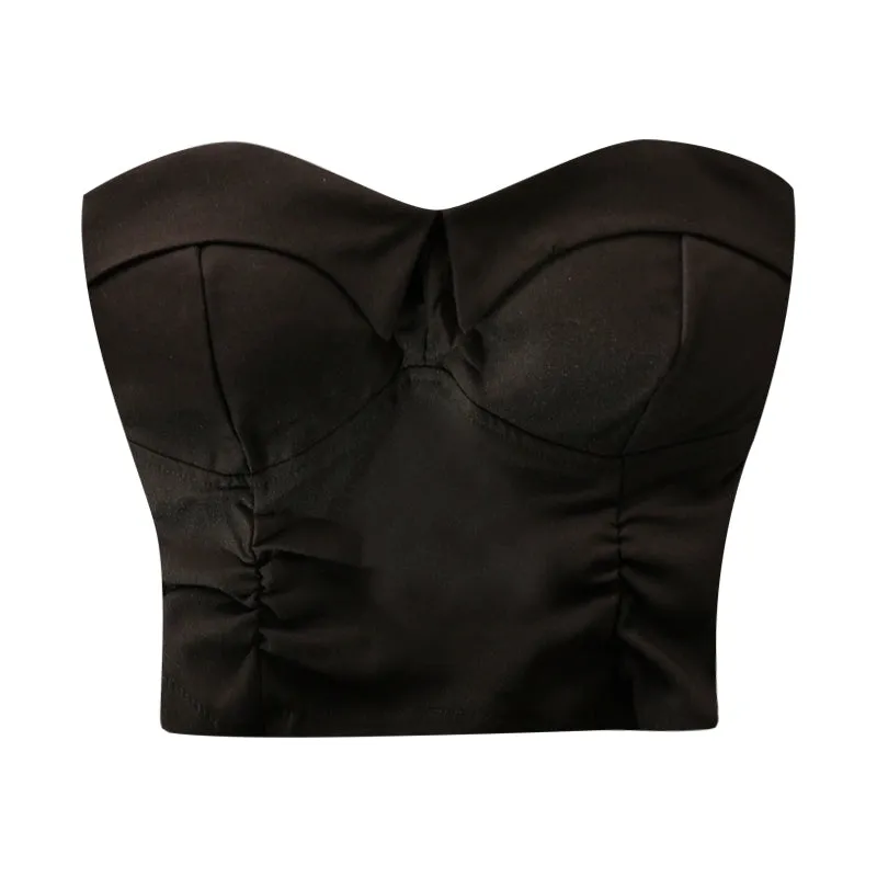 Slim Fit Sexy Backless Tube Top with Stylish Niche Design