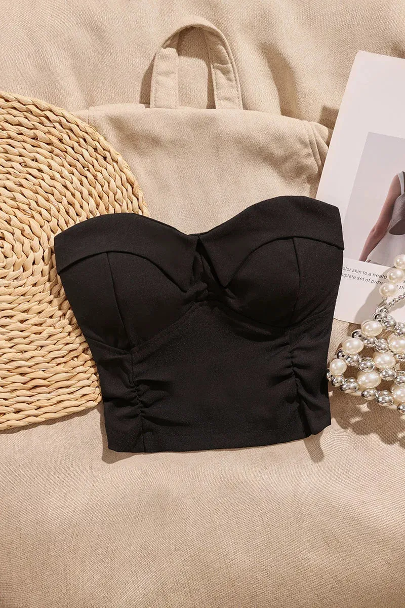 Slim Fit Sexy Backless Tube Top with Stylish Niche Design