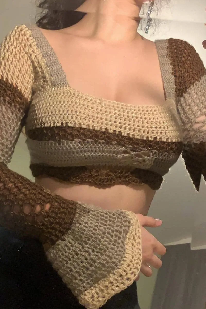 TC060 Crochet Long Sleeve Shirt