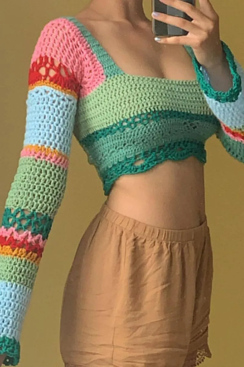 TC060 Crochet Long Sleeve Shirt