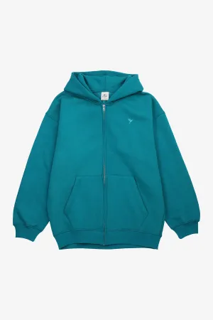 Teal Relaxed Fit Zip Through hoodie - S24 - UH0018R