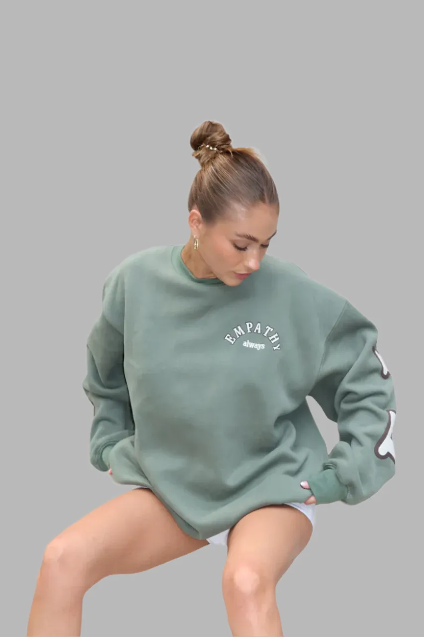 The Mayfair Group - "Empathy Always" - Olive Crewneck