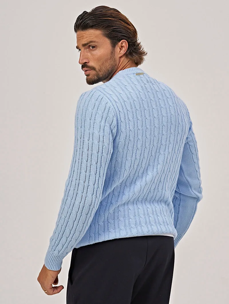 WALTER CREWNECK SWEATER IN LIGHT BLUE