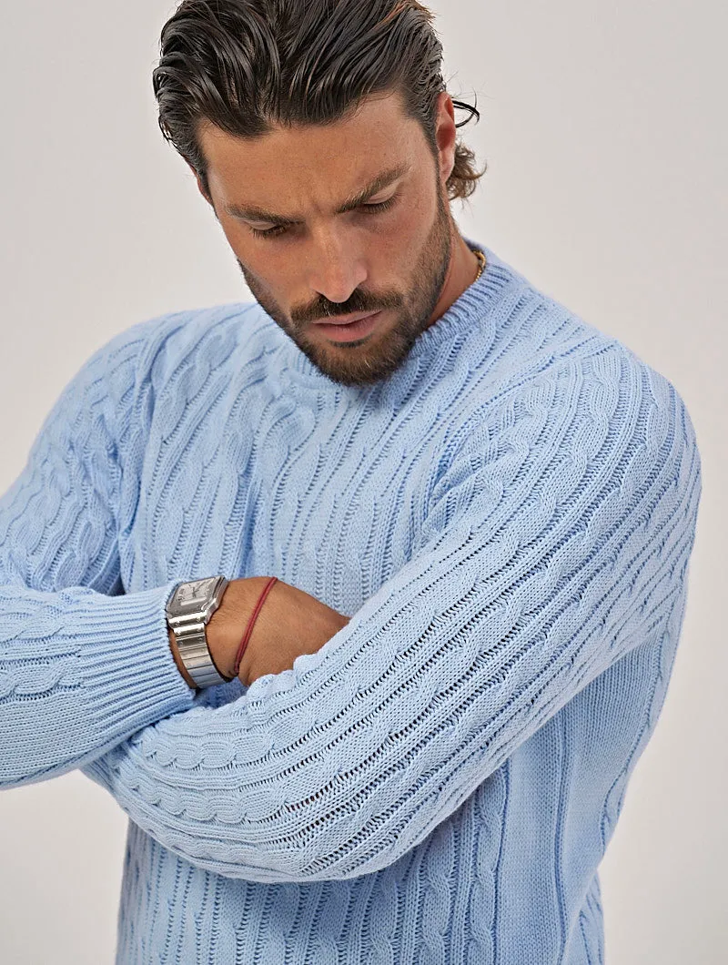 WALTER CREWNECK SWEATER IN LIGHT BLUE