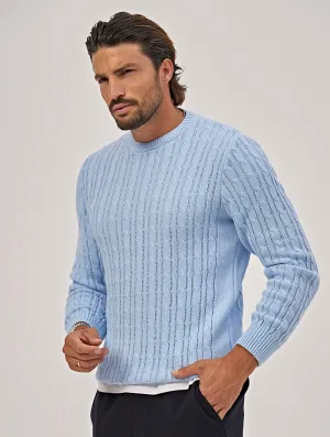 WALTER CREWNECK SWEATER IN LIGHT BLUE