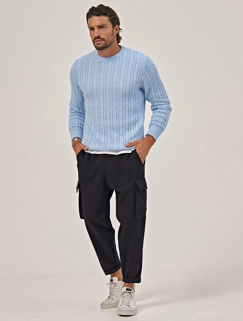 WALTER CREWNECK SWEATER IN LIGHT BLUE