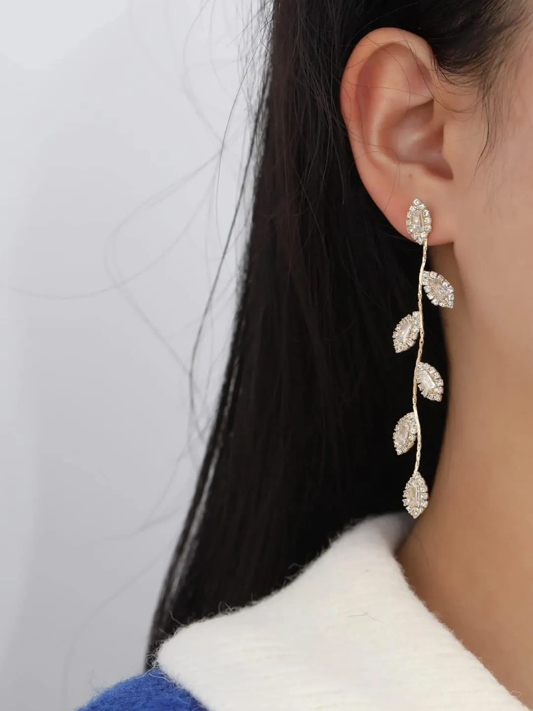 Yellow Chimes Earrings For Women Gold Tone Elegant Leaf Drop Long Dangle Earrings For Women and Girls